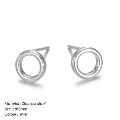 Eterna Circle Minimalist Open Circle Stud Earrings