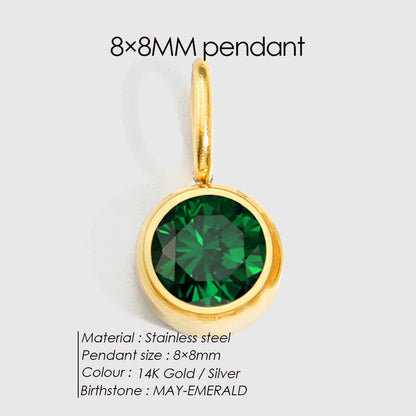 Birthstone Pendant Charms – Personalized Crystal Zirconia