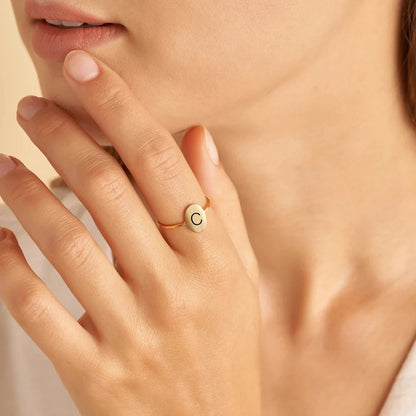 Personalized Initial Oval Ring