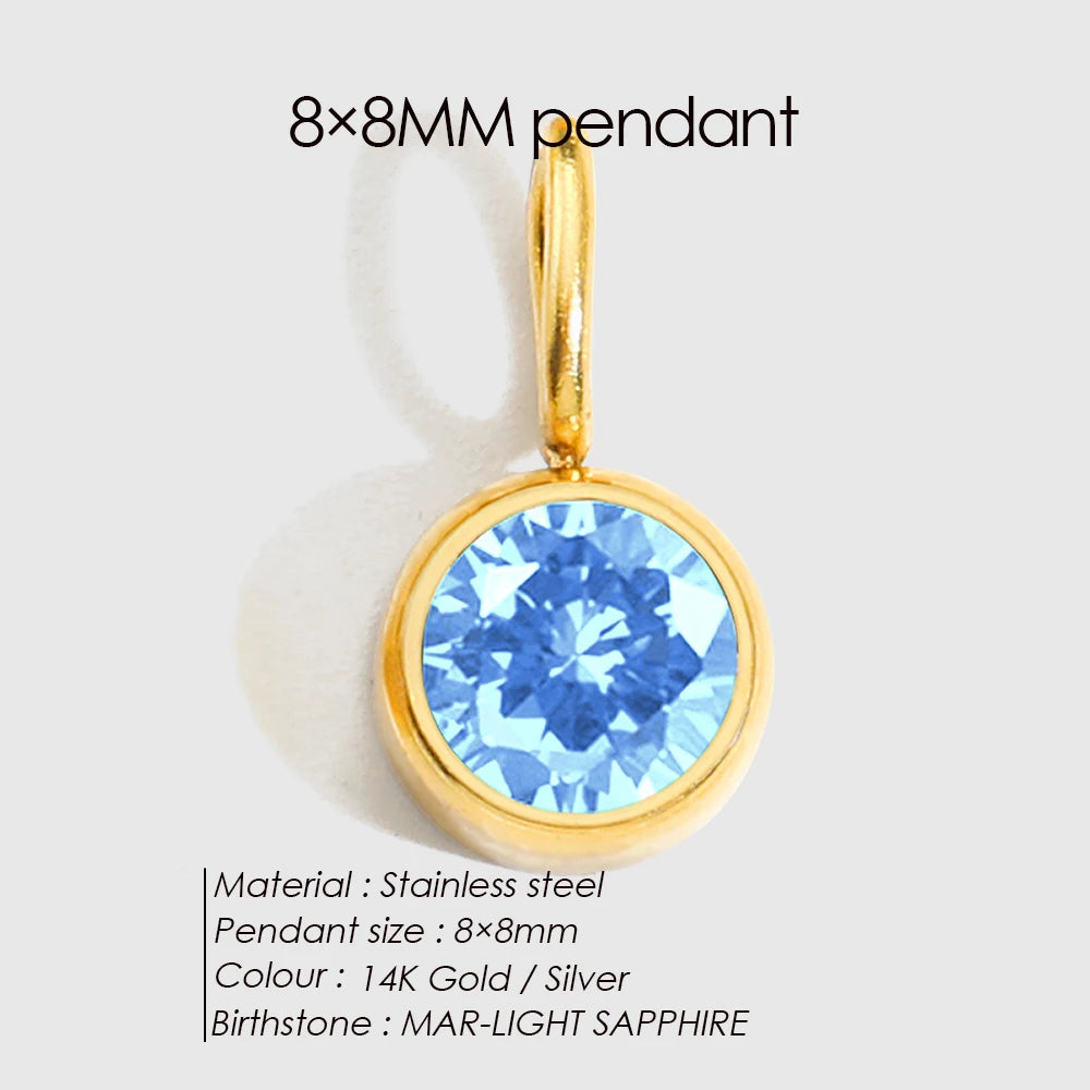 Birthstone Pendant Charms – Personalized Crystal Zirconia