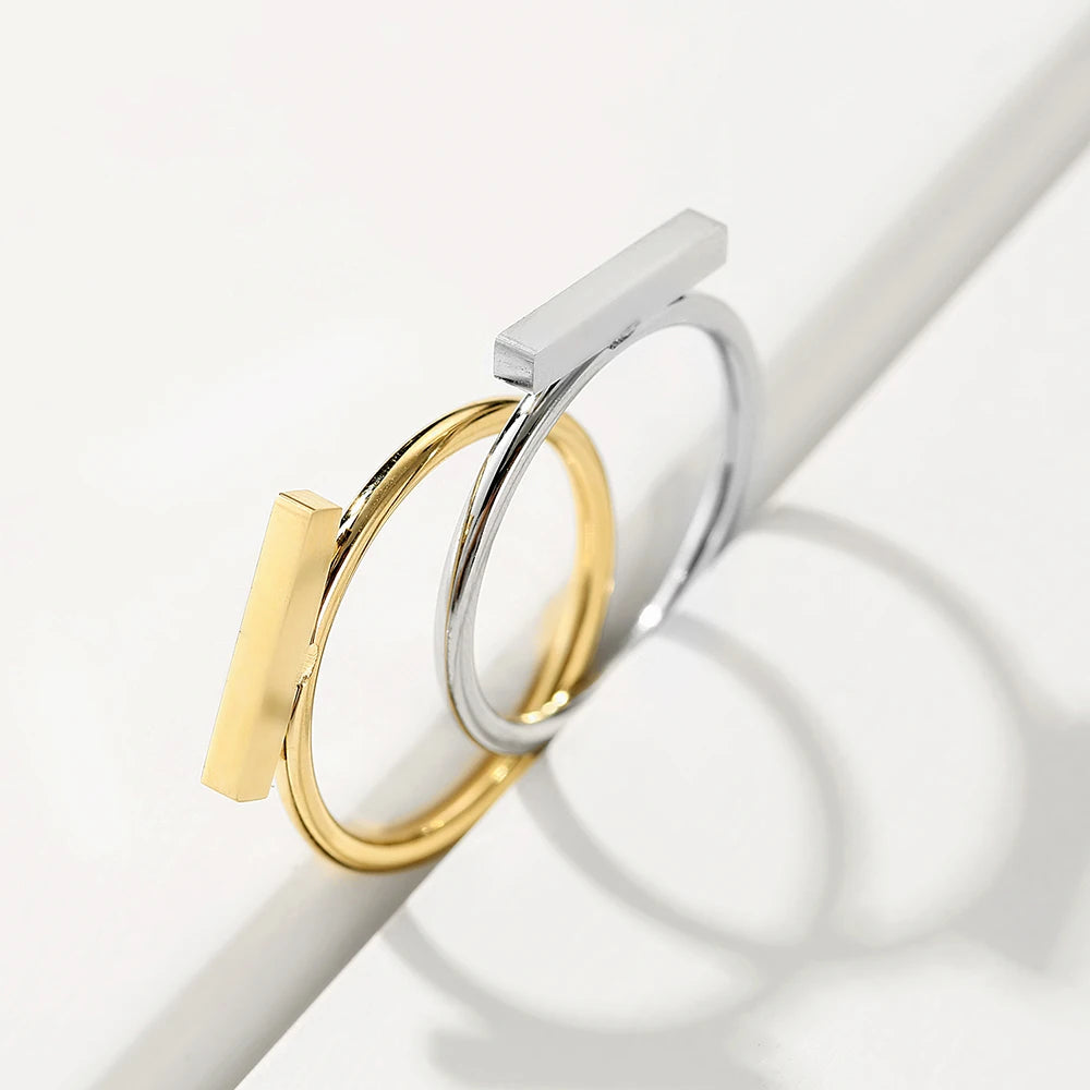 Eterna Bar Minimalist Geometric Ring