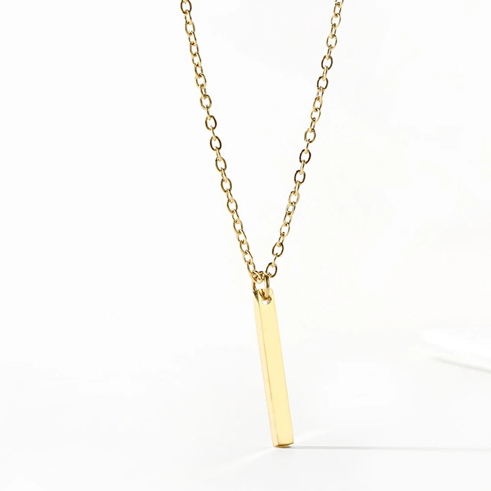 Aurelia Minimalist Gold Bar Pendant Necklace