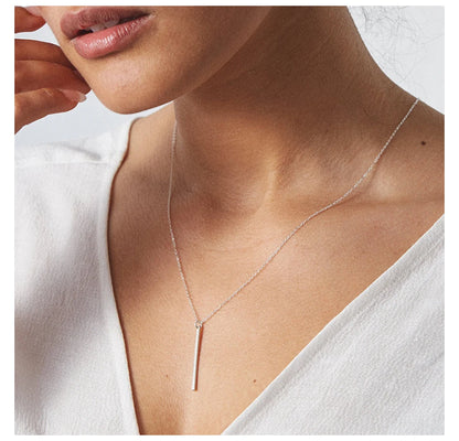 Eterna Grace Vertical Bar Pendant Necklace