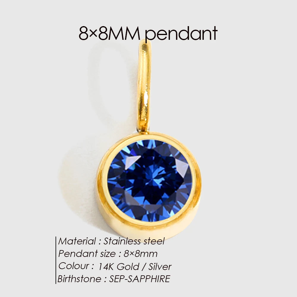 Birthstone Pendant Charms – Personalized Crystal Zirconia