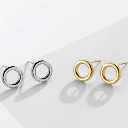 Eterna Circle Minimalist Open Circle Stud Earrings