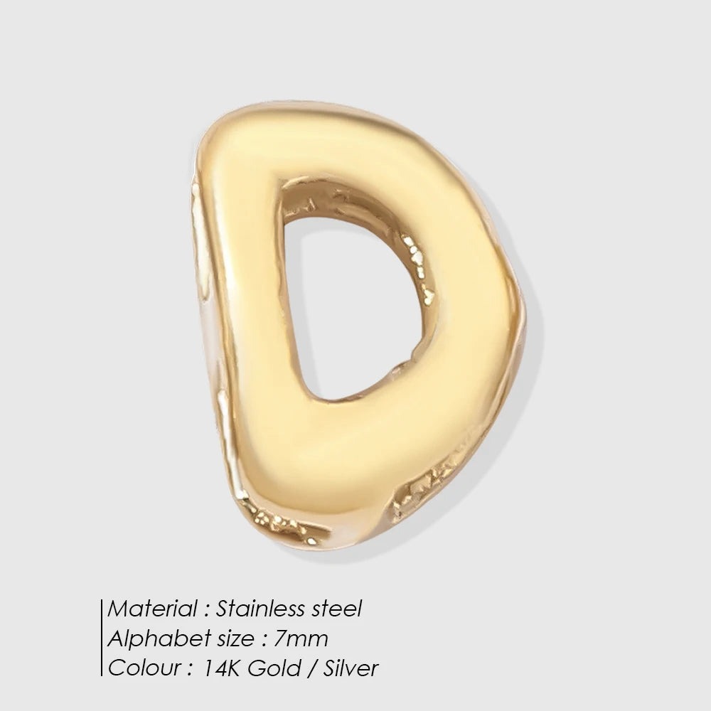 3D Bubble Letter Charm Pendants