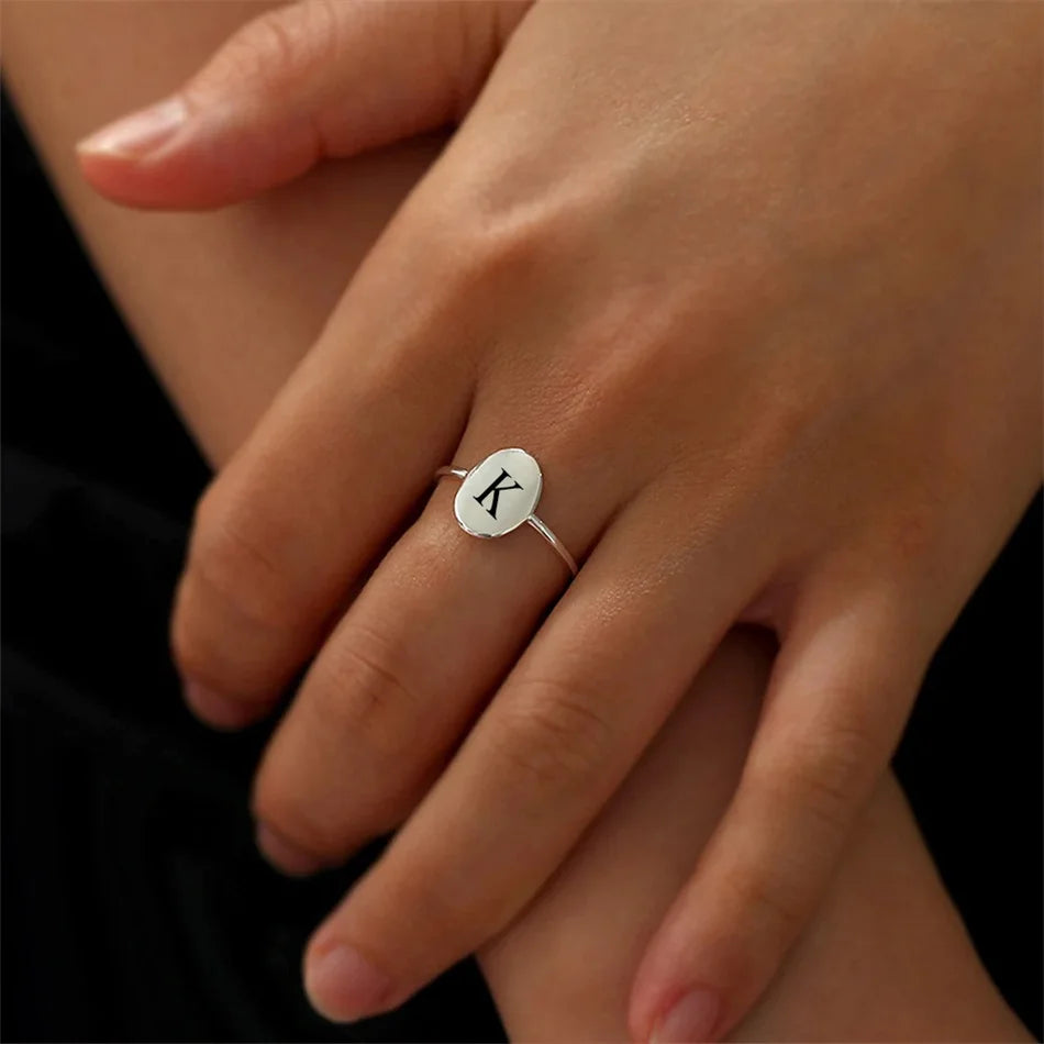 Personalized Initial Oval Ring