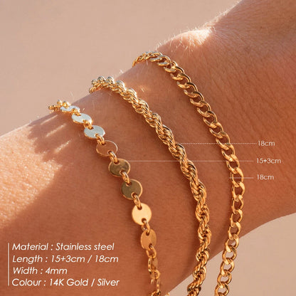 Celeste Gold Coin Chain Bracelet