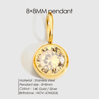 Birthstone Pendant Charms – Personalized Crystal Zirconia