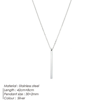 Aurelia Minimalist Gold Bar Pendant Necklace