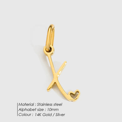 Personalized Heart Artistic Alphabet Charm