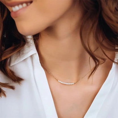 Serenity Pearl Bar Necklace