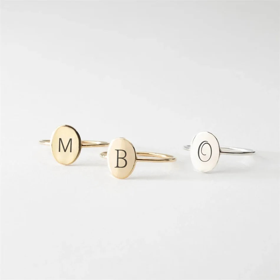 Personalized Initial Oval Ring