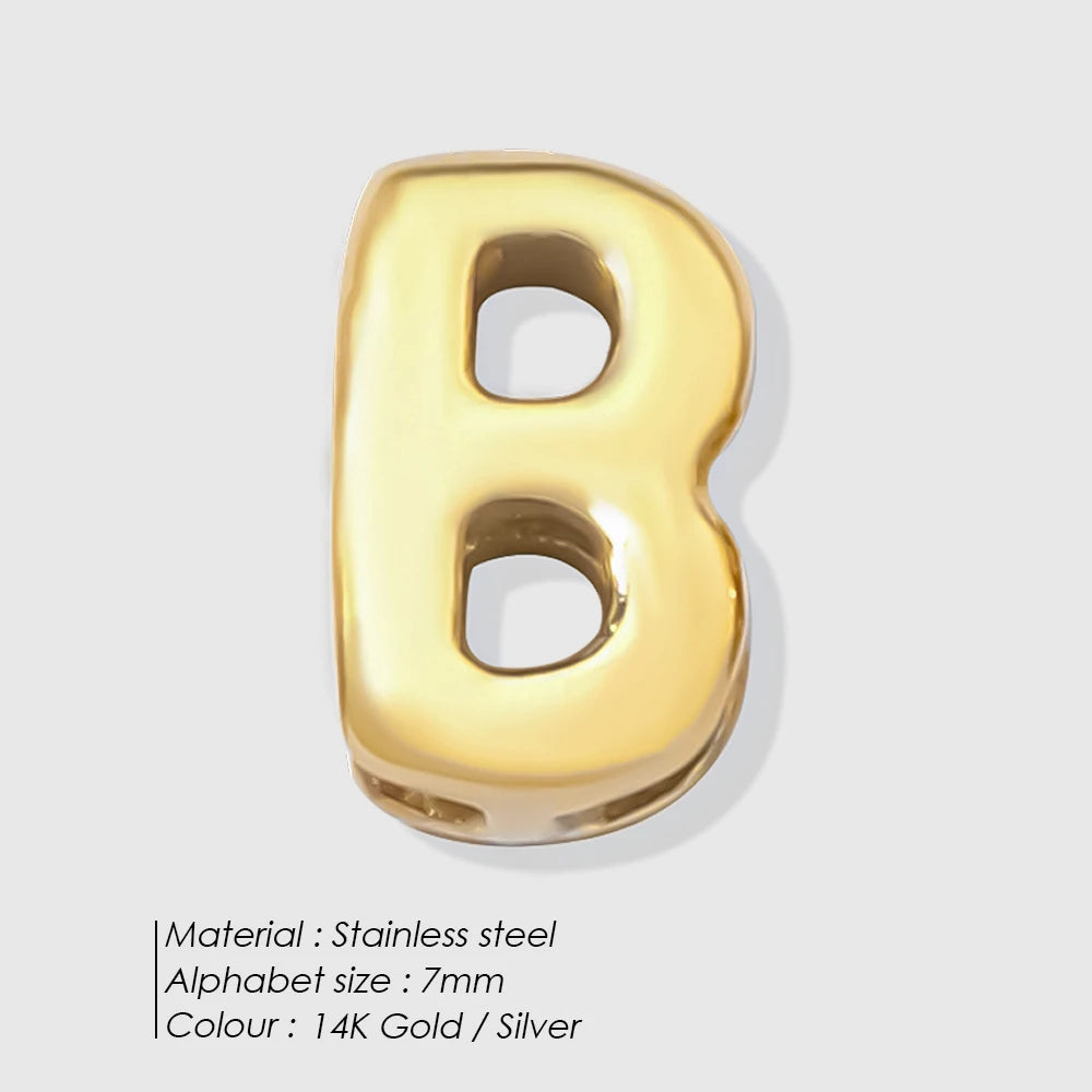 3D Bubble Letter Charm Pendants