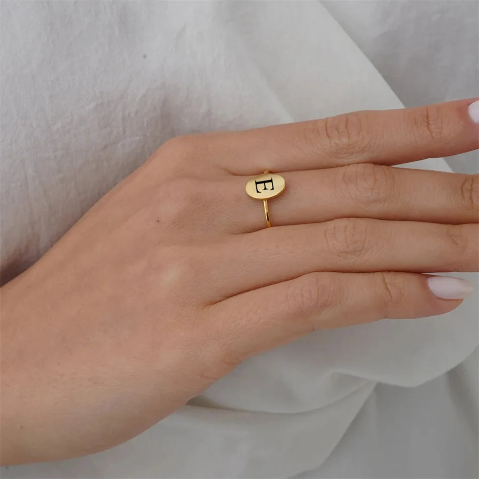 Personalized Initial Oval Ring