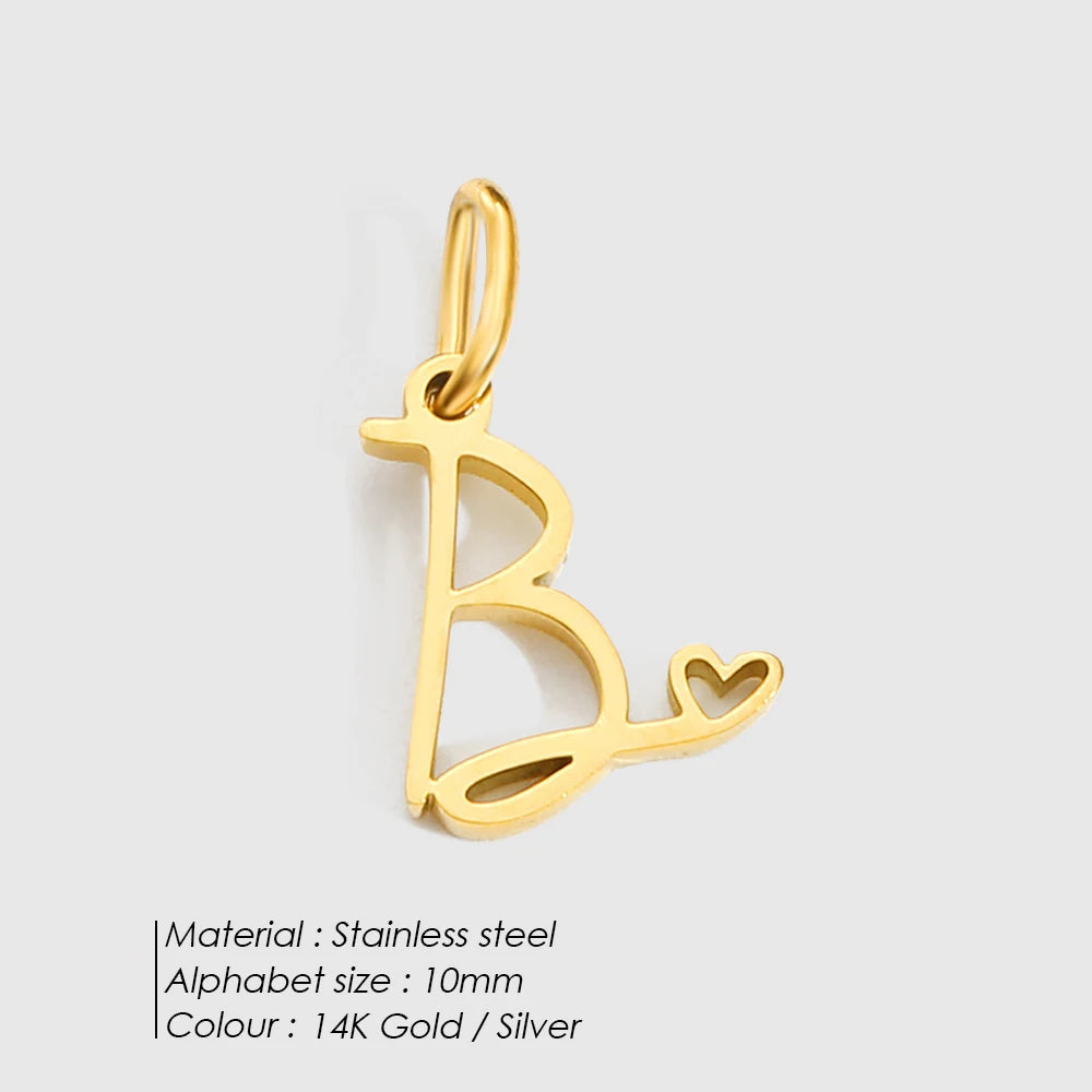 Personalized Heart Artistic Alphabet Charm