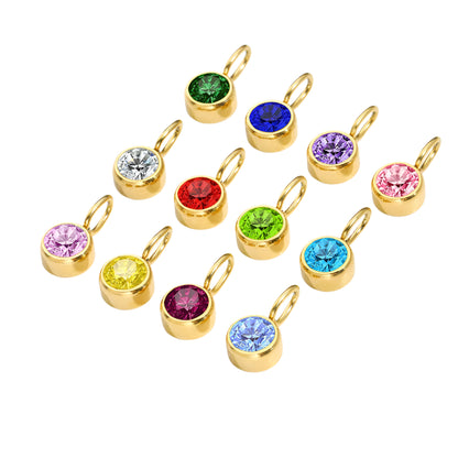 Birthstone Pendant Charms – Personalized Crystal Zirconia