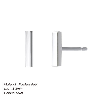 Eterna Line Minimalist Bar Stud Earrings