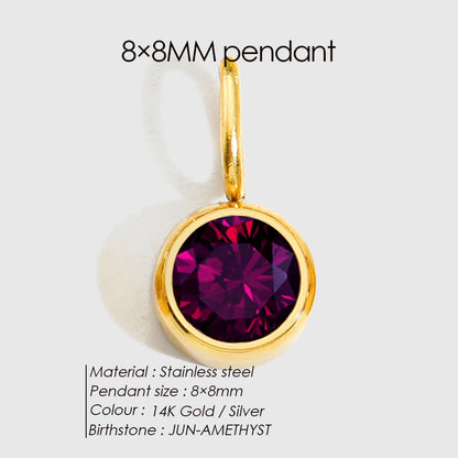 Birthstone Pendant Charms – Personalized Crystal Zirconia