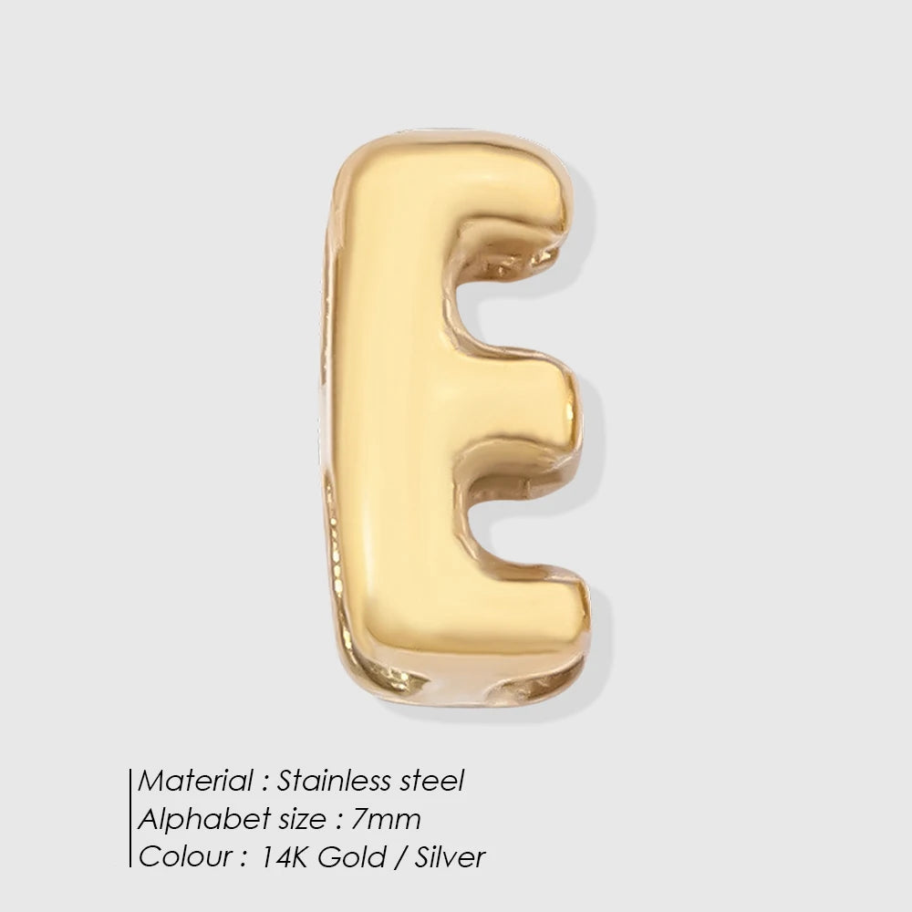 3D Bubble Letter Charm Pendants