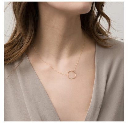 Eterna Orbit Hammered Circle Pendant Necklace