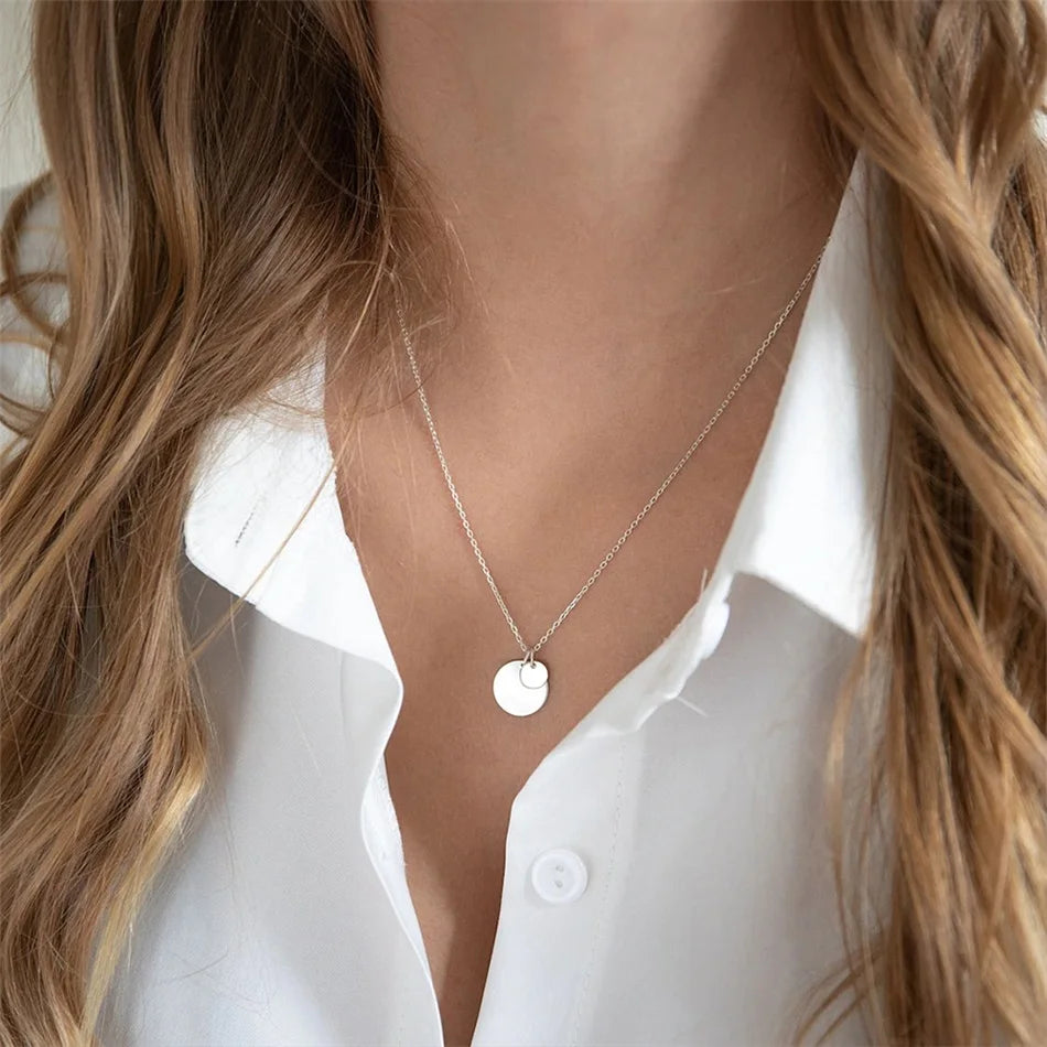 Harmony Double Disc Pendant Necklace