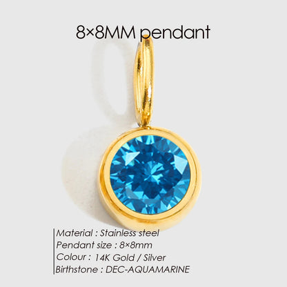 Birthstone Pendant Charms – Personalized Crystal Zirconia