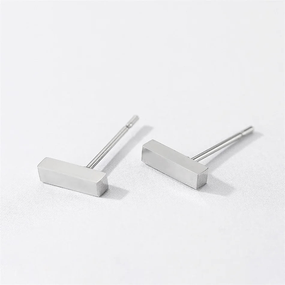 Eterna Line Minimalist Bar Stud Earrings