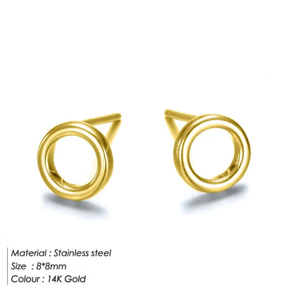 Eterna Circle Minimalist Open Circle Stud Earrings