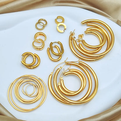 Luxe Circles Hoop Earrings Set