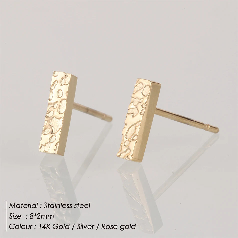 Eterna Line Minimalist Bar Stud Earrings