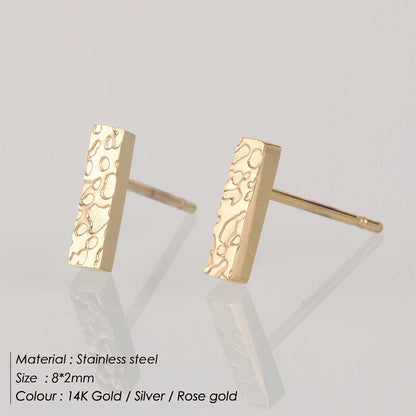 Eterna Line Minimalist Bar Stud Earrings